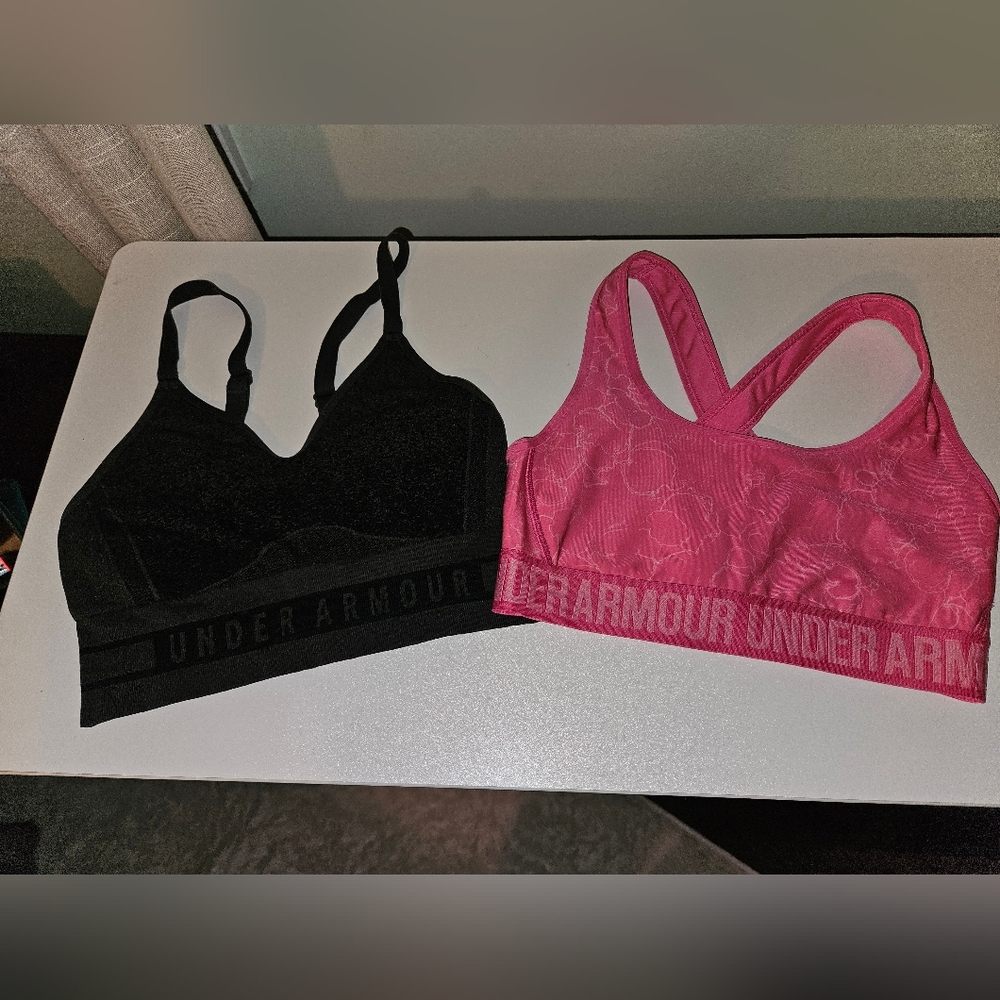 Under Armour Black and Pink Sports Bras